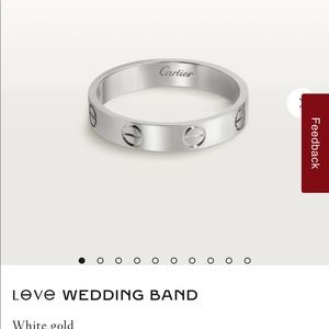Cartier love collection white gold wedding band